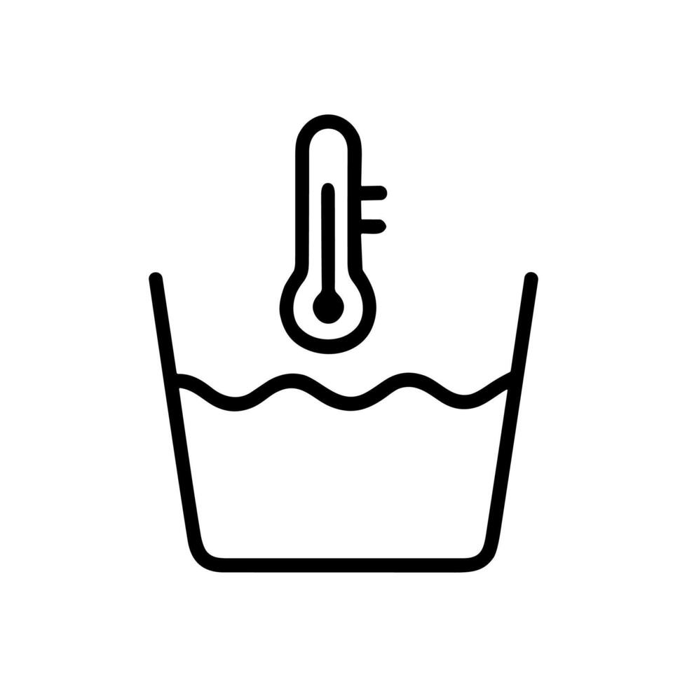Thermometer measures liquid in container. Icon symbol illustration vector
