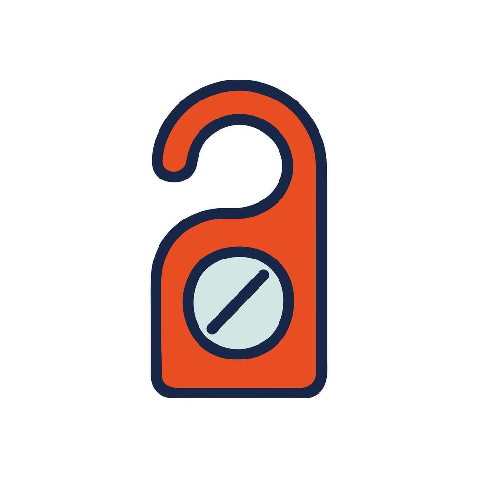 Vivid orange do not disturb sign. Icon symbol illustration vector