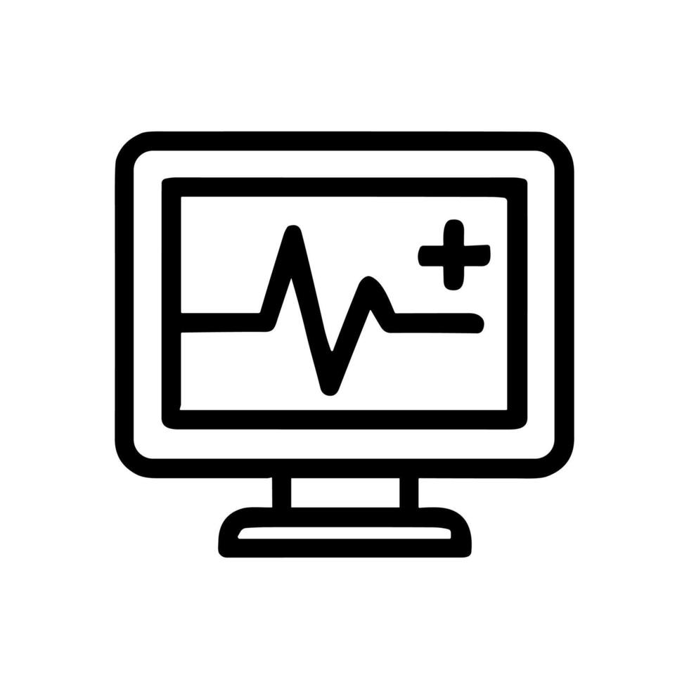 Vital signs monitor life pulse onscreen. Icon symbol illustration vector