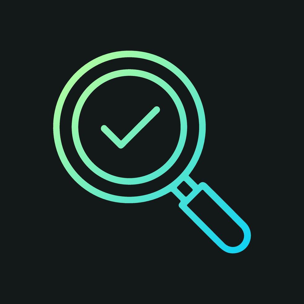 Approved search in a digital world. Icon symbol illustration vector
