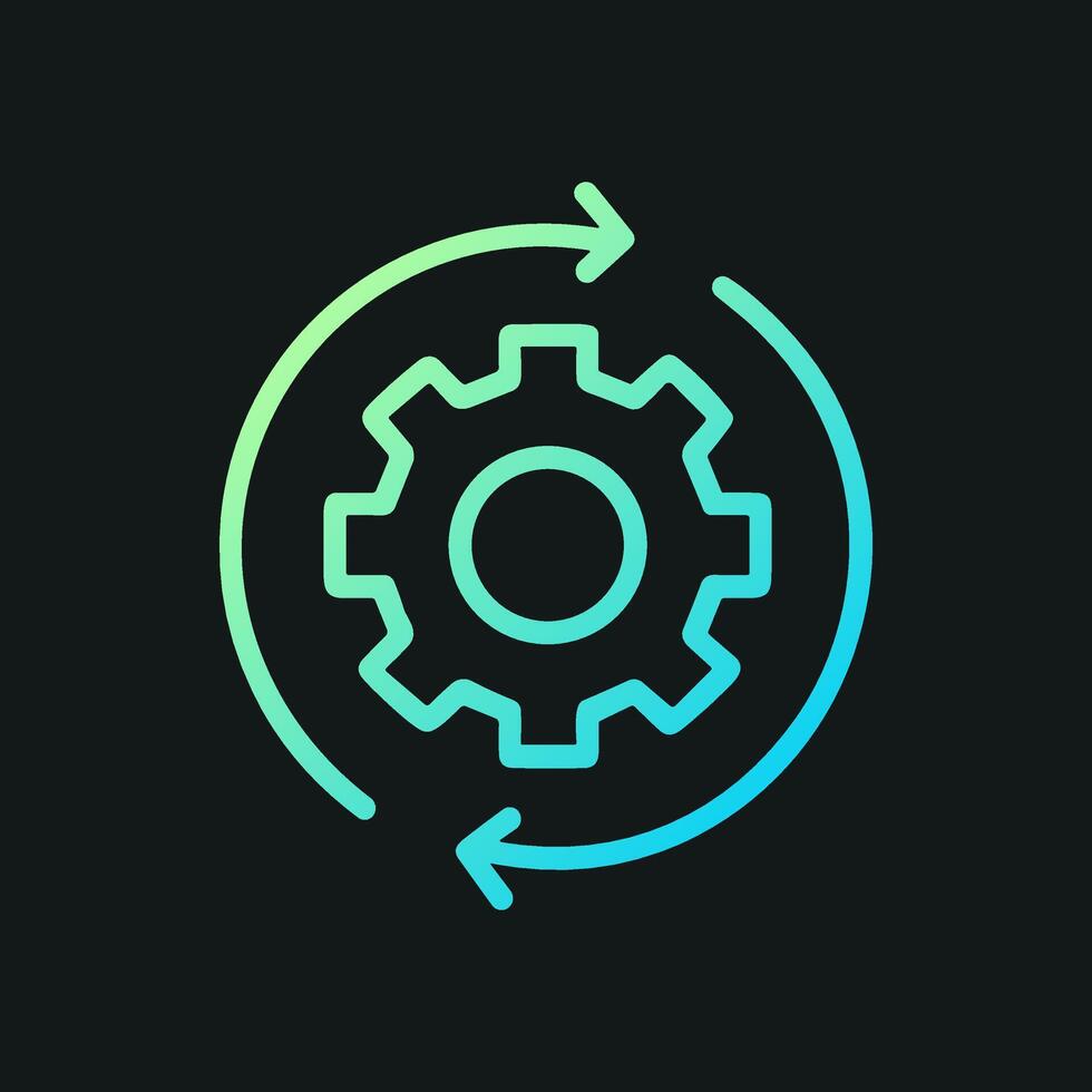 Circular process with gear simple design. Icon symbol illustration vector