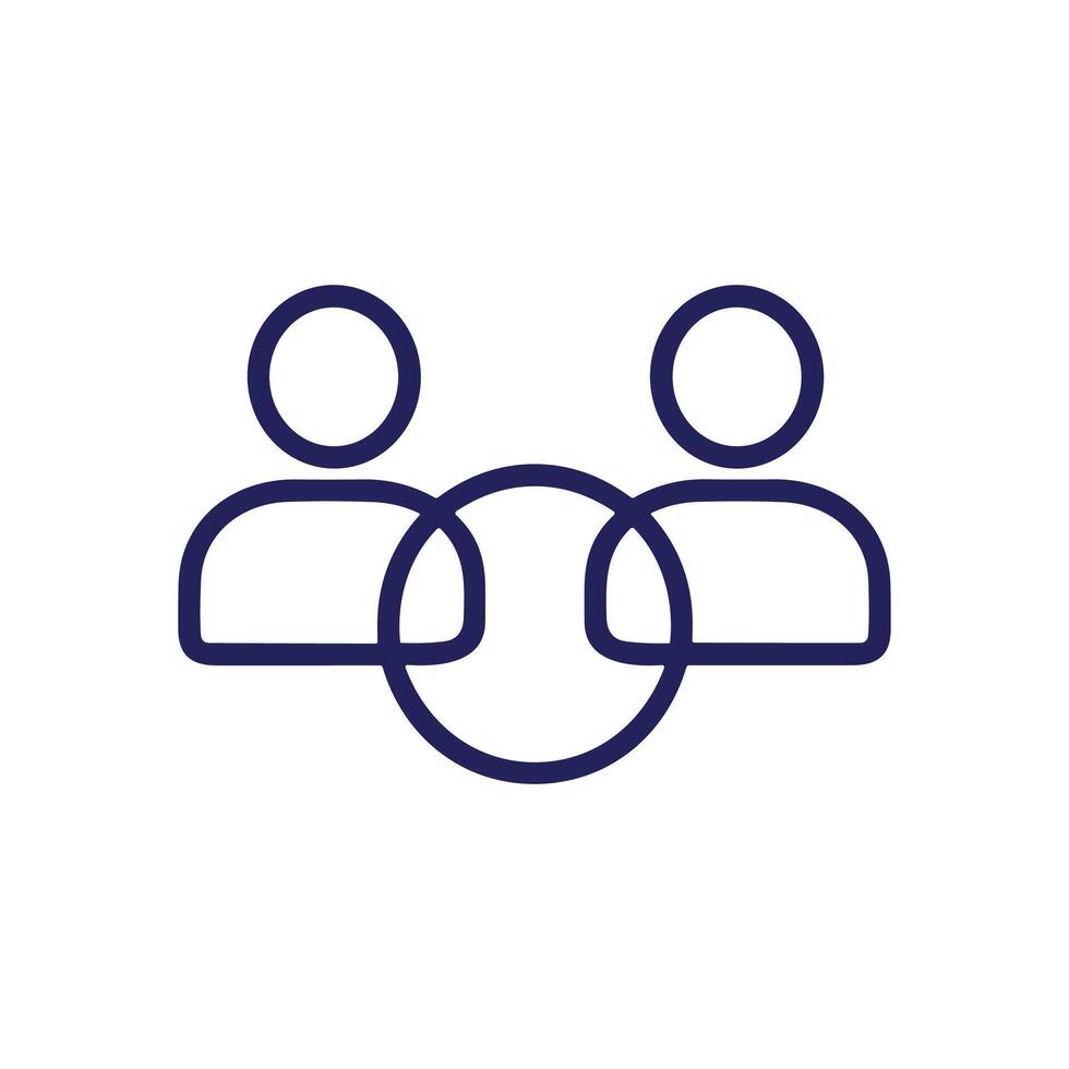 Collaborative connection between individuals symbolized. Icon symbol illustration vector