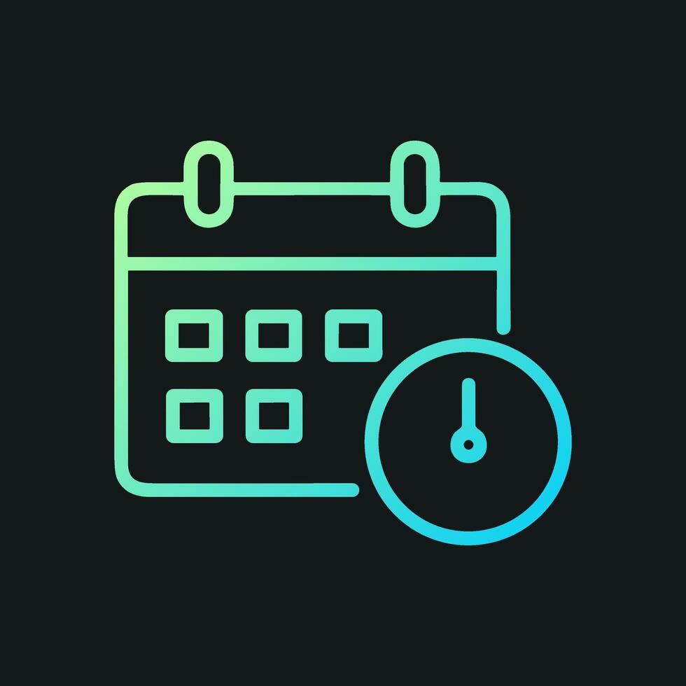 Gradient date and time graphic. Icon symbol illustration vector