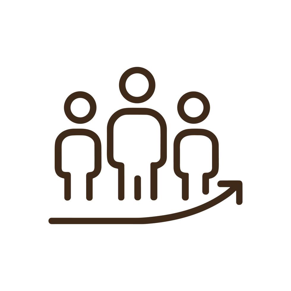 Group Climbing Arrow Team Progression. Icon symbol illustration vector