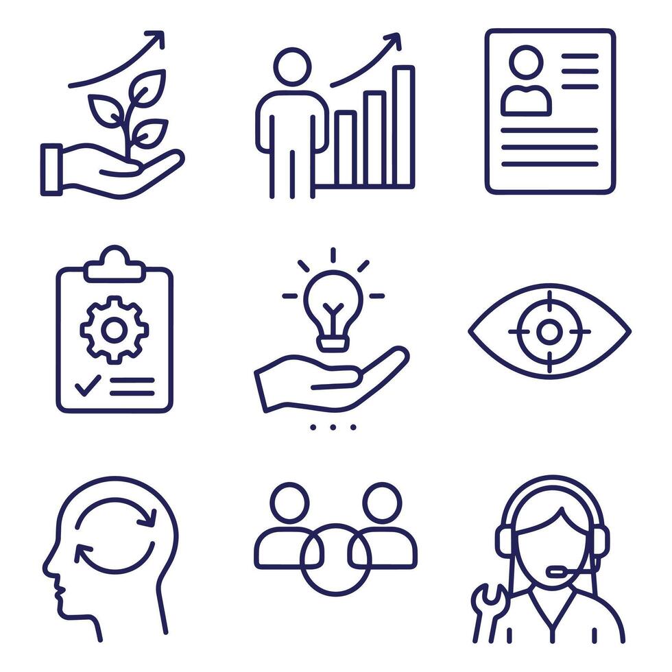Growth and collaboration concept symbols. Icon symbol illustration vector