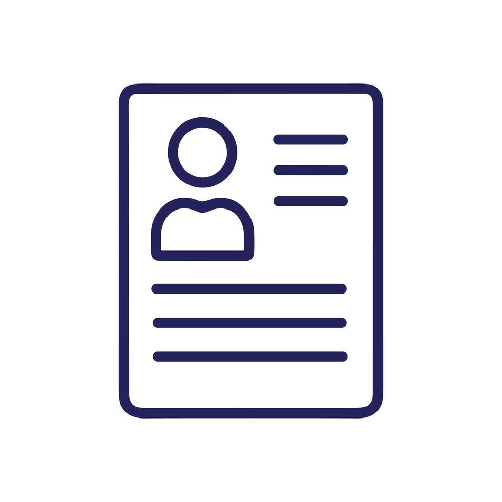 Identification document symbol minimal portrait style. Icon symbol illustration vector