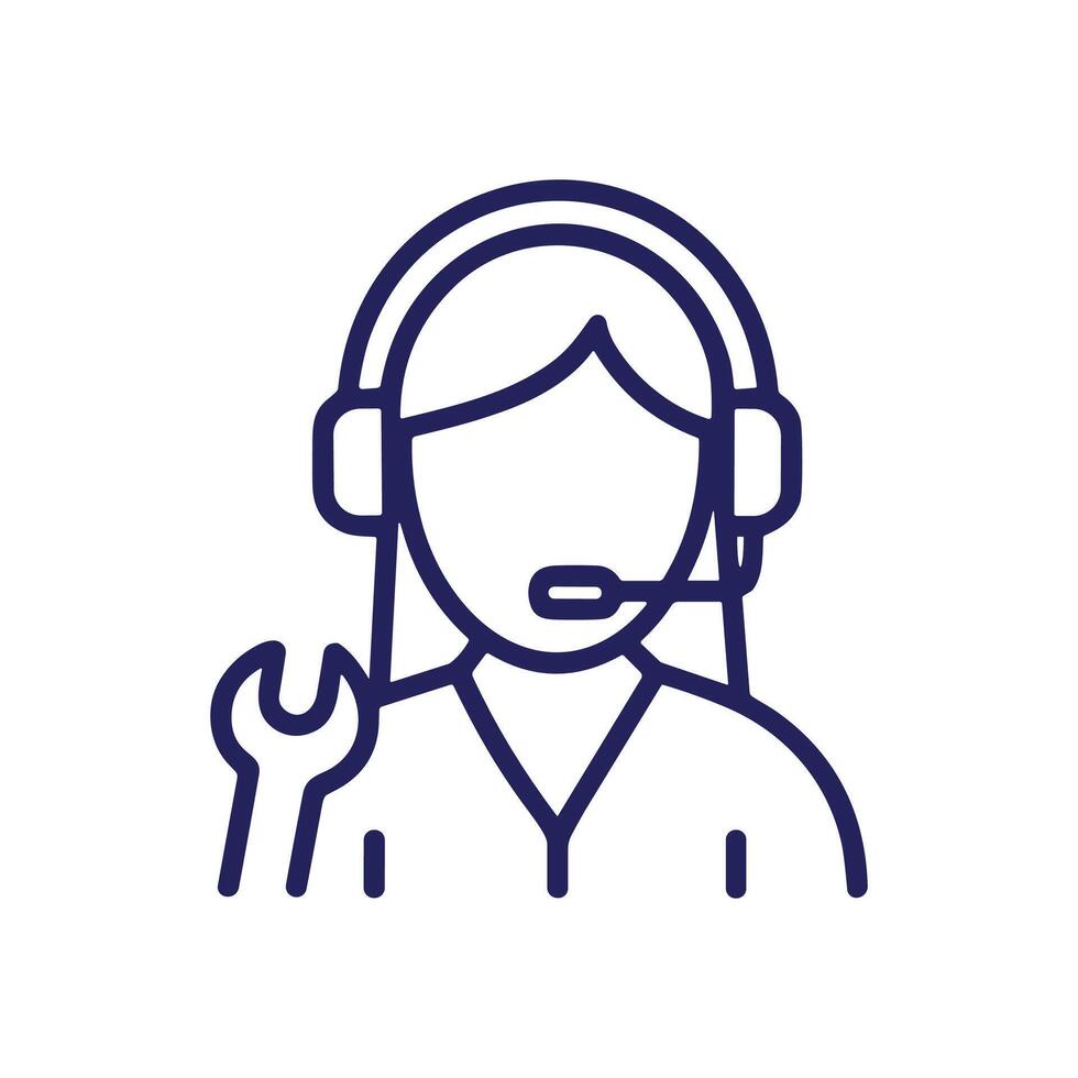 Mechanical Support A WrenchWielding Hero. Icon symbol illustration vector