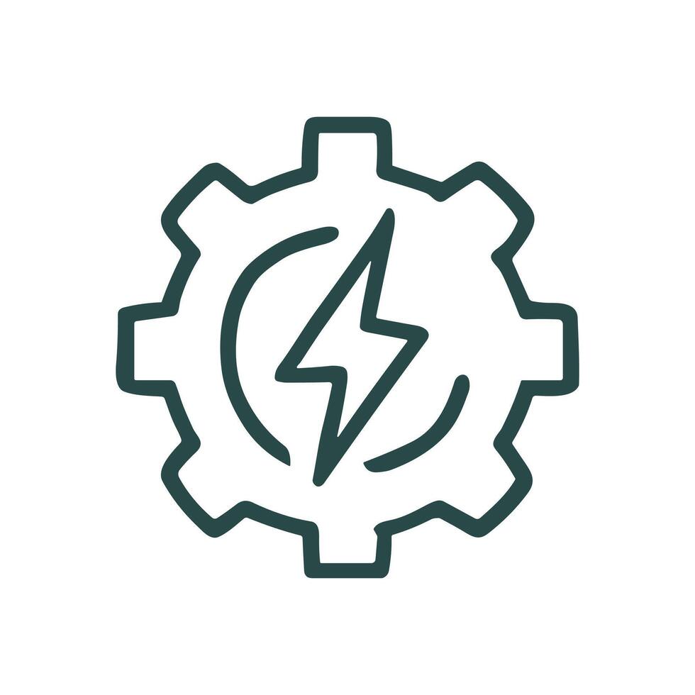 Power within a gear energy icon. Icon symbol illustration vector