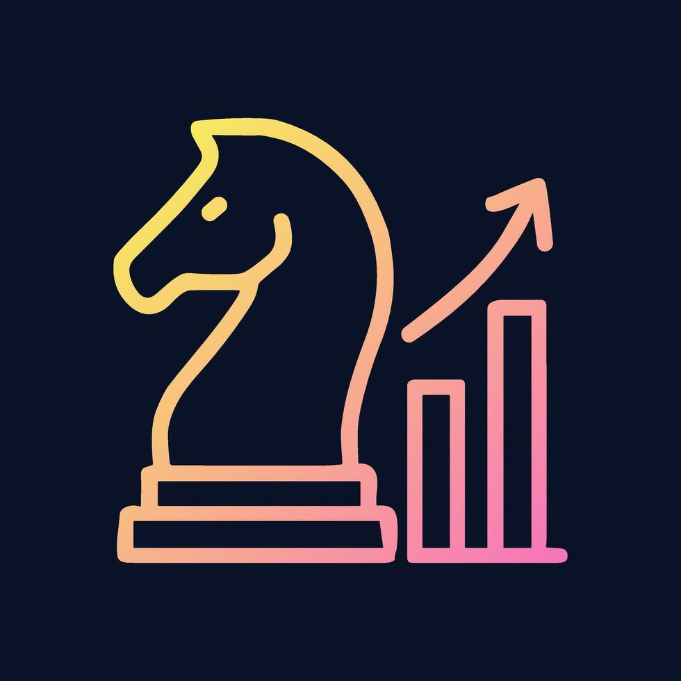 Strategic climb towards market success. Icon symbol illustration vector