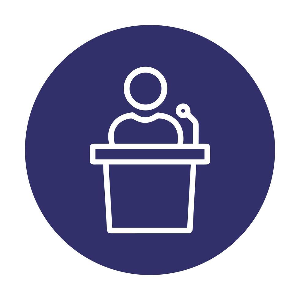 Speaker at podium icon. Icon symbol illustration vector