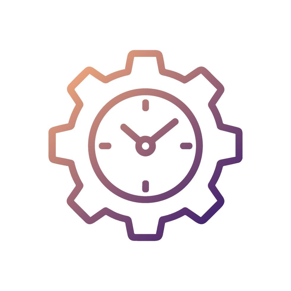 Timeless cogwheel Mechanism within a clock. Icon symbol illustration vector