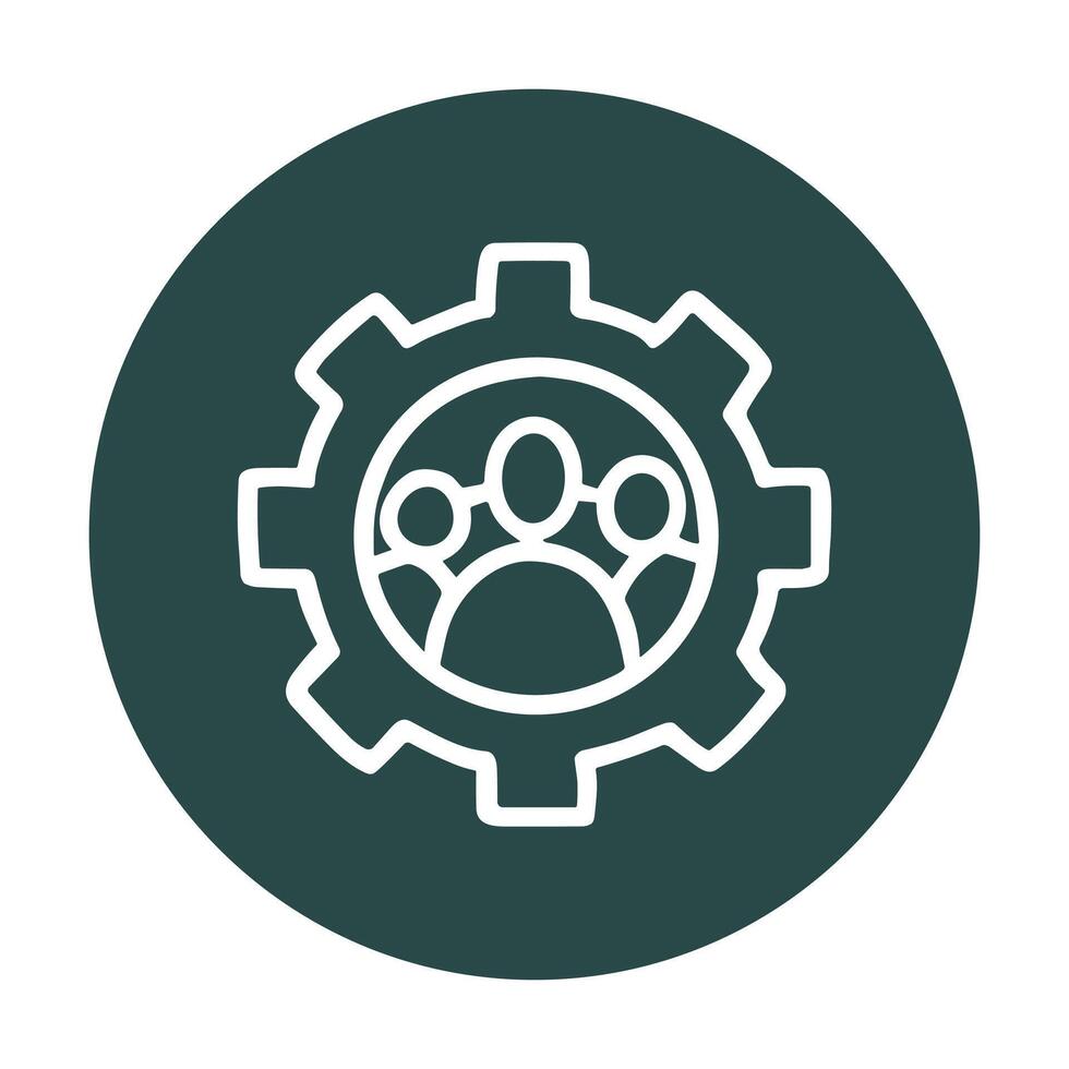 Teamwork turning the gears together. Icon symbol illustration vector