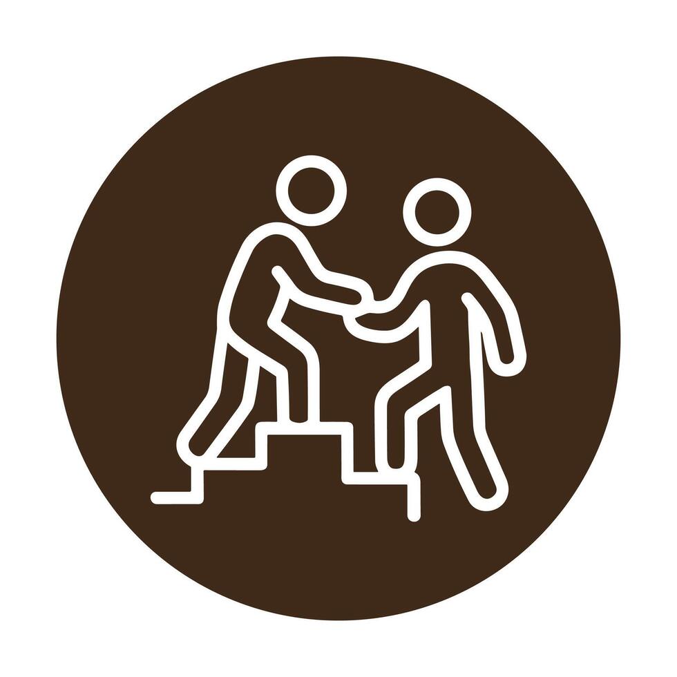 Upward Climb A Helping Hand Icon. Icon symbol illustration vector