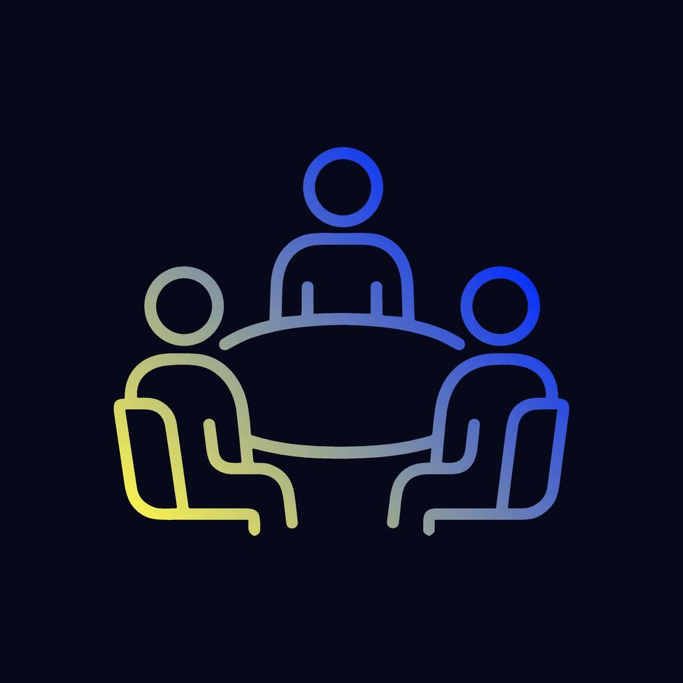 Abstract meeting of three people. Icon symbol illustration vector