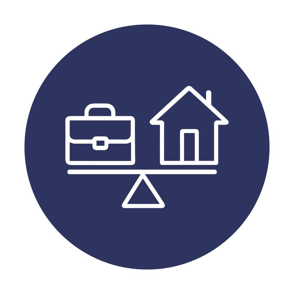 Balanced Work and home priorities. Icon symbol illustration vector