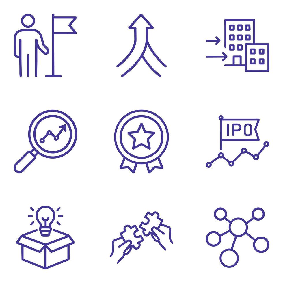 Business success icons in simple style. Icon symbol illustration vector