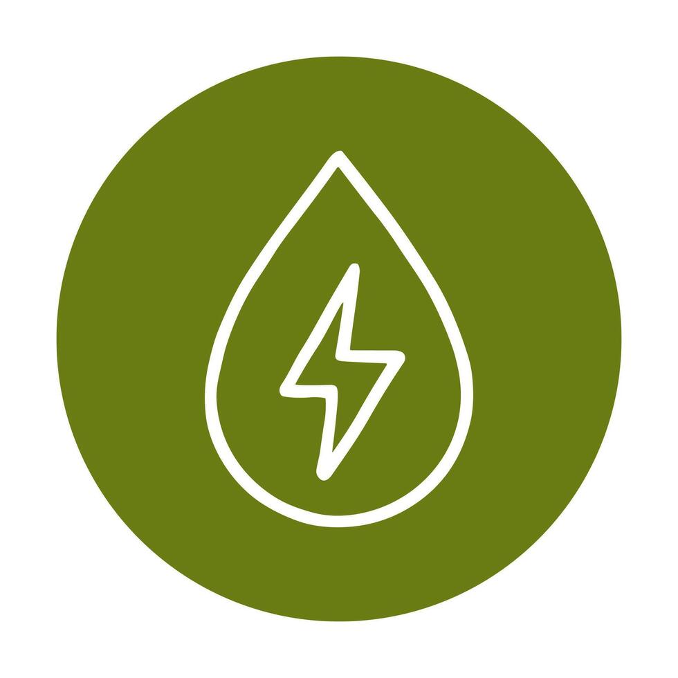 Clean energy droplet green background. Icon symbol illustration vector