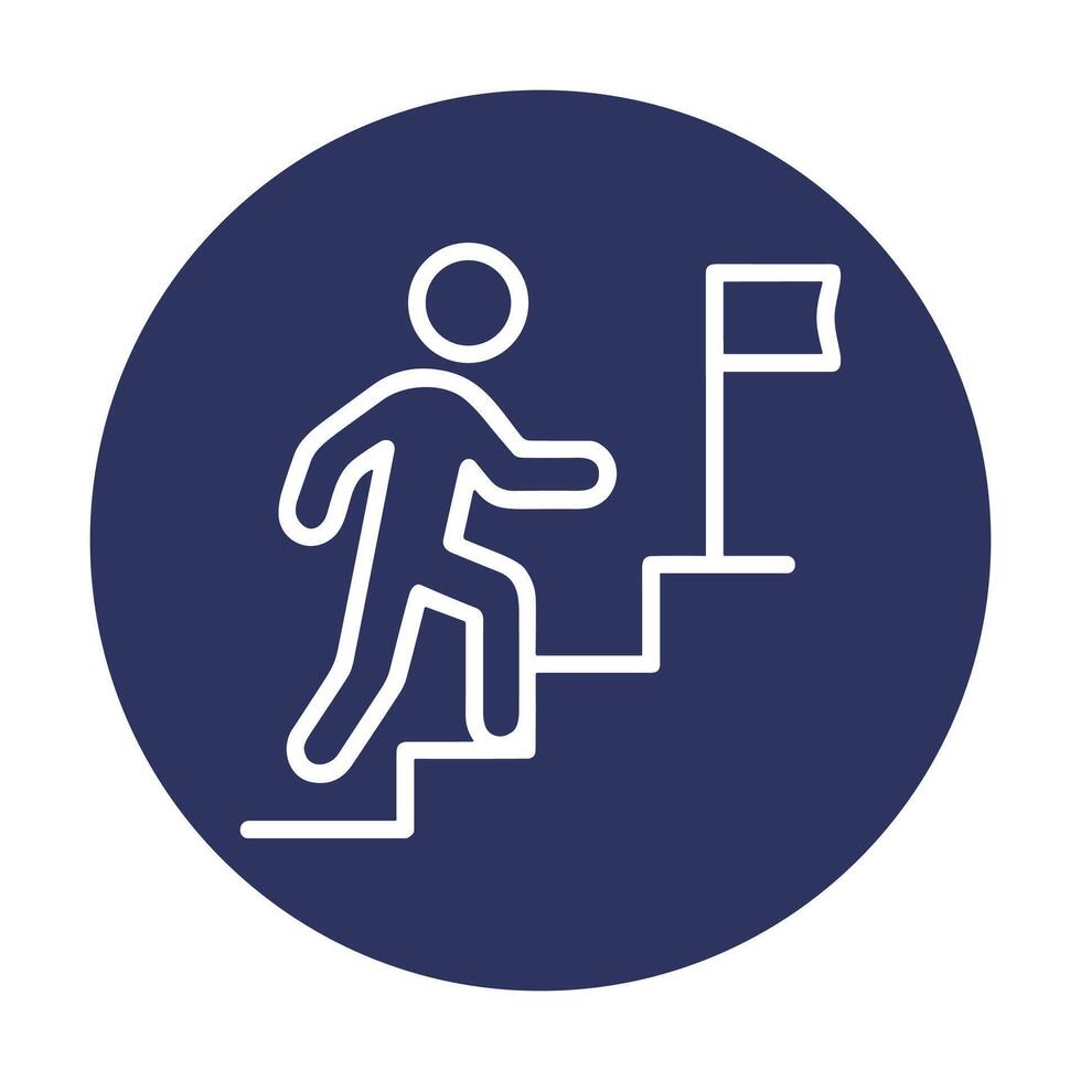 Climbing toward victory achieving new heights. Icon symbol illustration vector