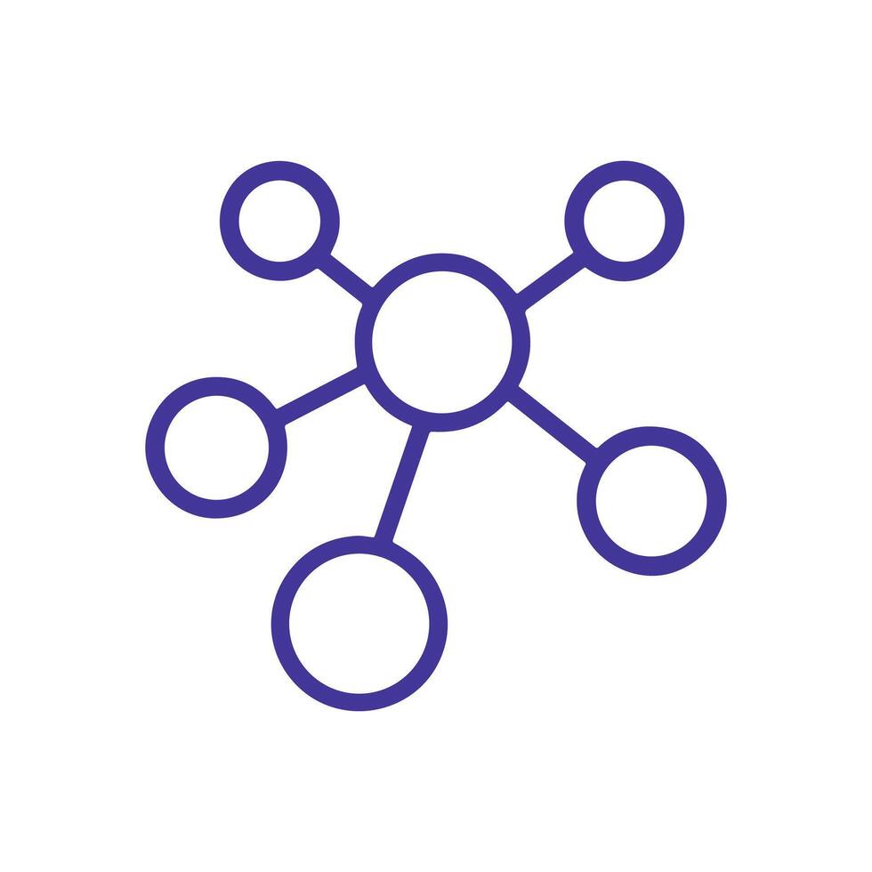Connected Circles A Network of Elements. Icon symbol illustration vector