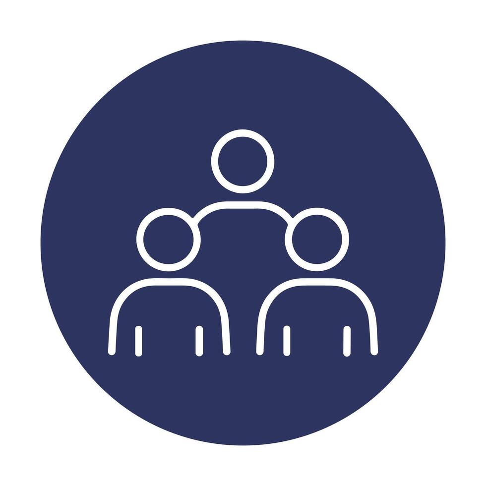 Connected people form organizational chart. Icon symbol illustration vector