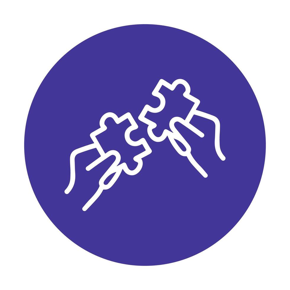 Connecting puzzle pieces in collaboration. Icon symbol illustration vector