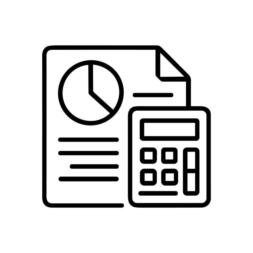 Finance Report and Calculator Icon. Icon symbol illustration vector