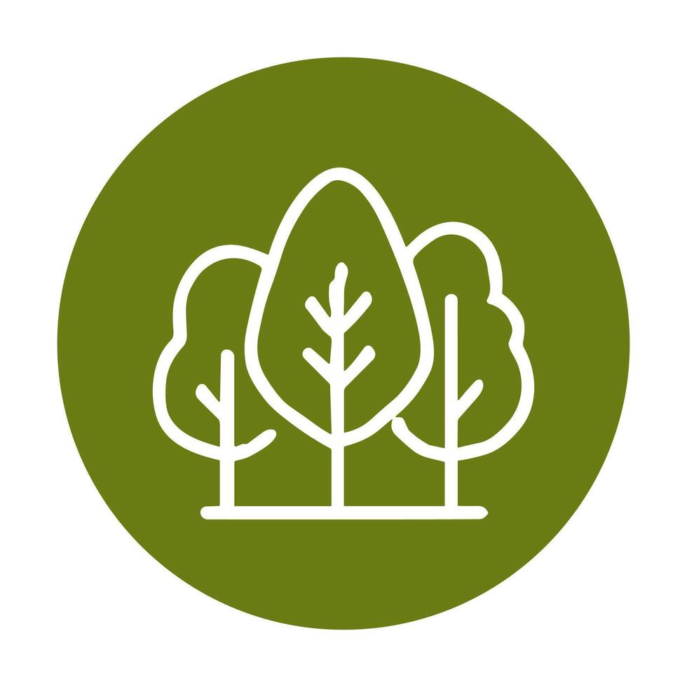 Forest Icon Three Outline Trees. Icon symbol illustration vector