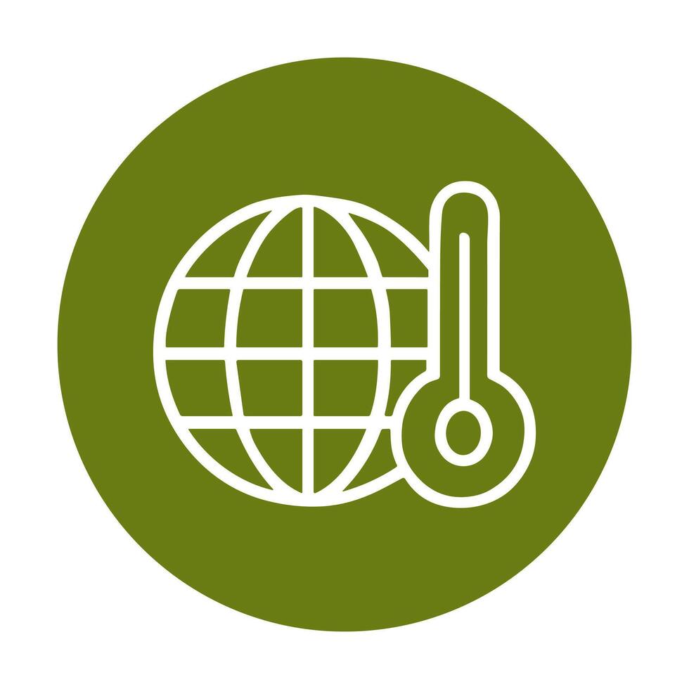 Global warming earth with thermometer. Icon symbol illustration vector