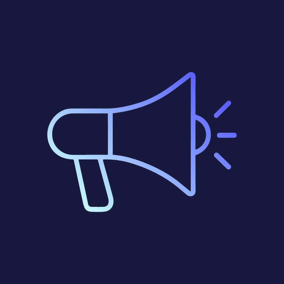 Gradient loudspeaker with radiating sound waves. Icon symbol illustration vector