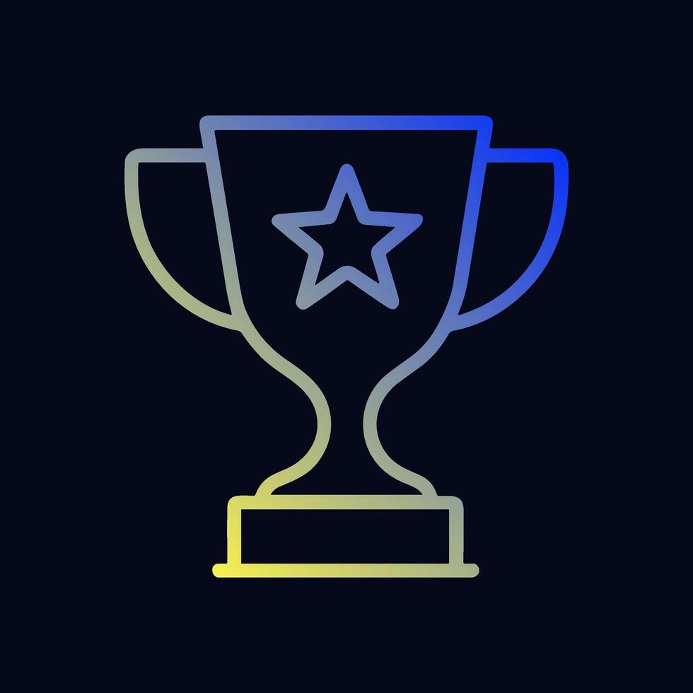 GradientLit Star Trophy on Dark Backdrop. Icon symbol illustration vector