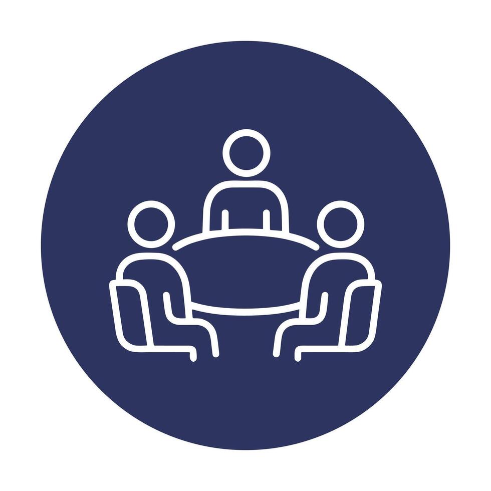 Meeting icon People around conference table. Icon symbol illustration vector