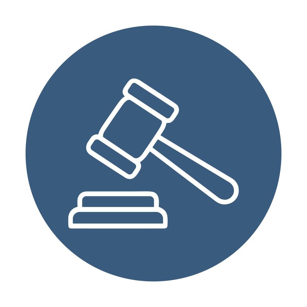 Legal gavel rests on sound block. Icon symbol illustration vector