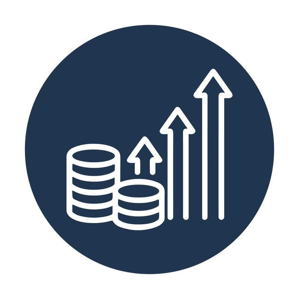 Rising Finances Growth in Wealth. Icon symbol illustration vector