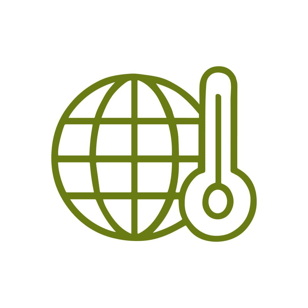 Warming planet outline icon illustration. Icon symbol illustration vector