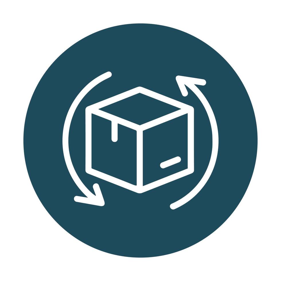 Rotating box in a circle. Icon symbol illustration vector