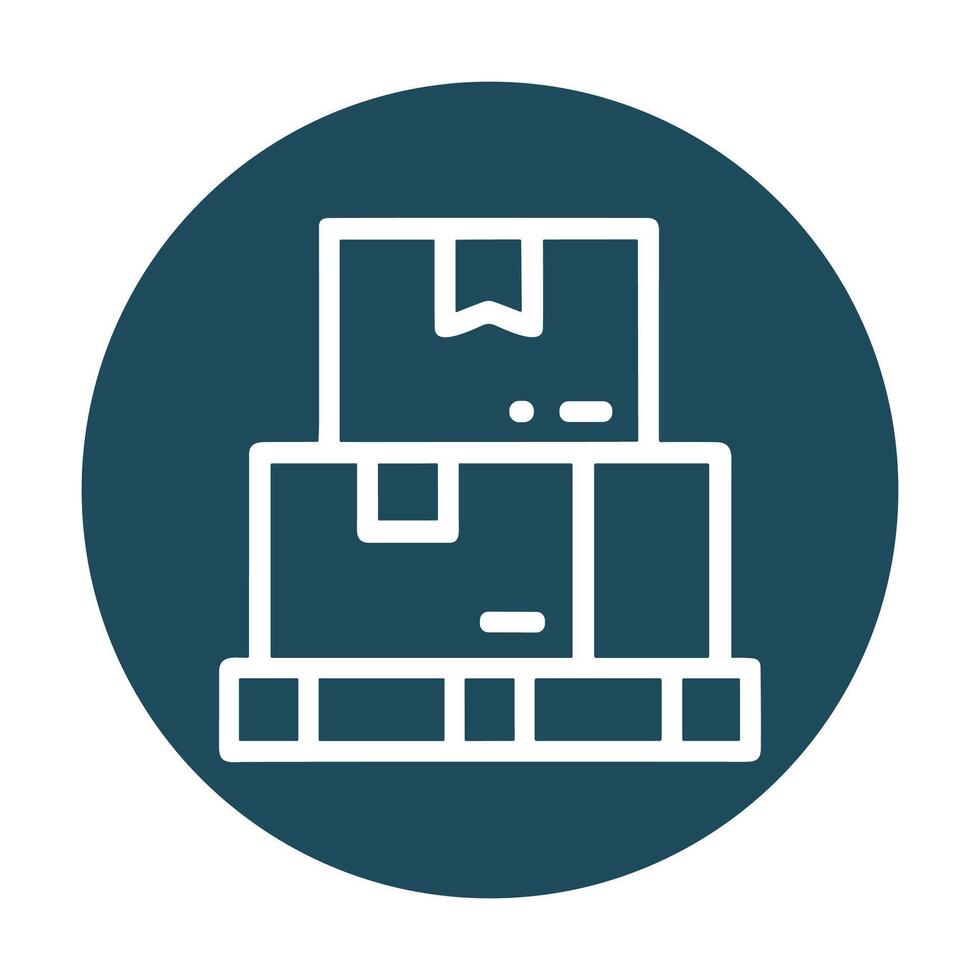Stacked boxes in a shipping symbol. Icon symbol illustration vector