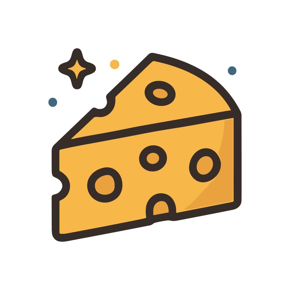 Cheesy delight A yellow icon. Icon symbol illustration vector
