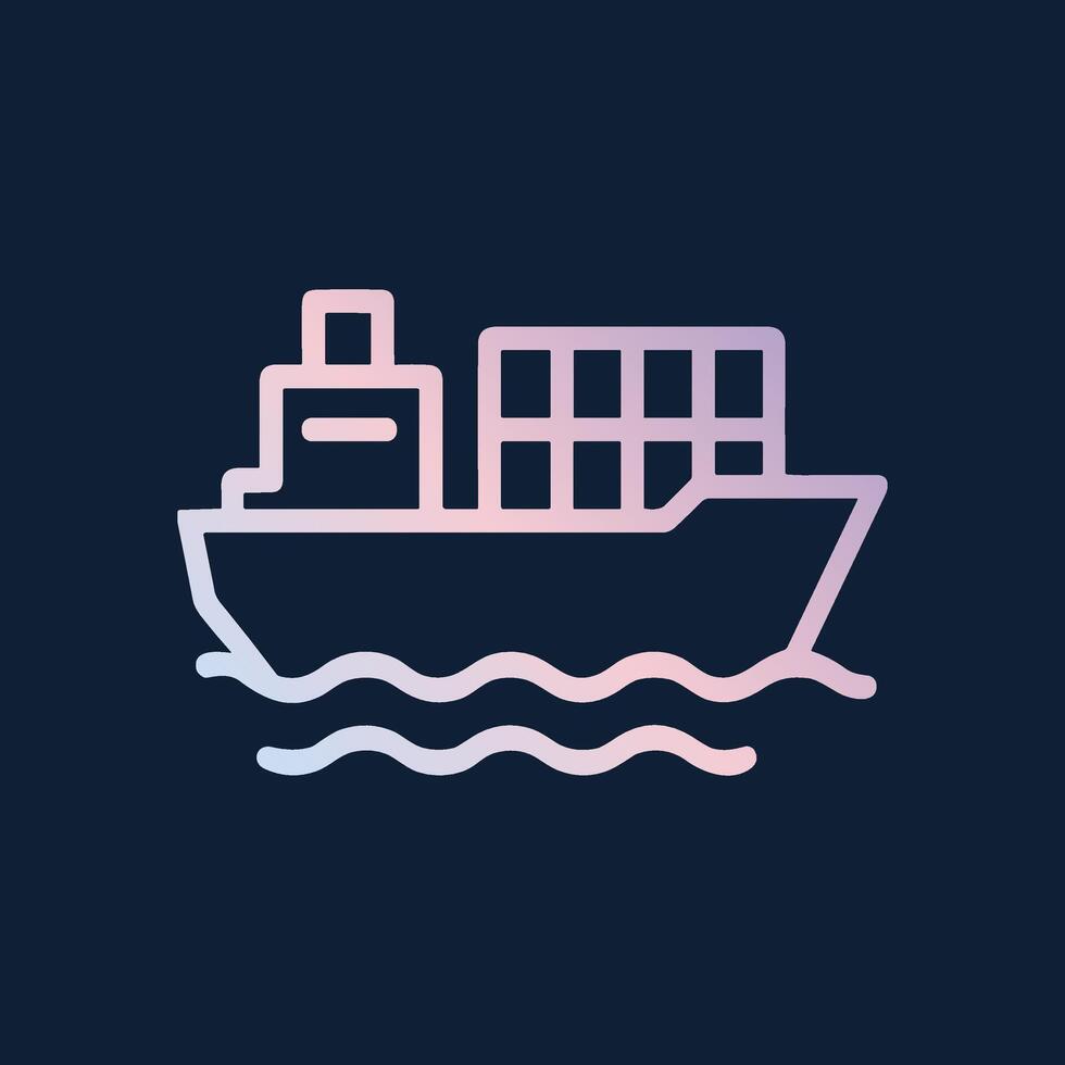 Sleek container ship icon sailing. Icon symbol illustration vector