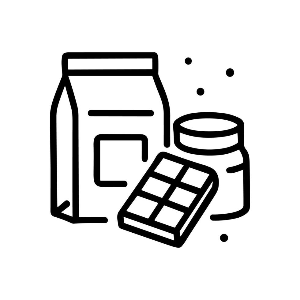 Chocolate Baking Ingredients Still Life. Icon symbol illustration vector