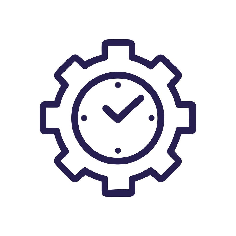Automated Time Cog TickTock Success. Icon symbol illustration vector