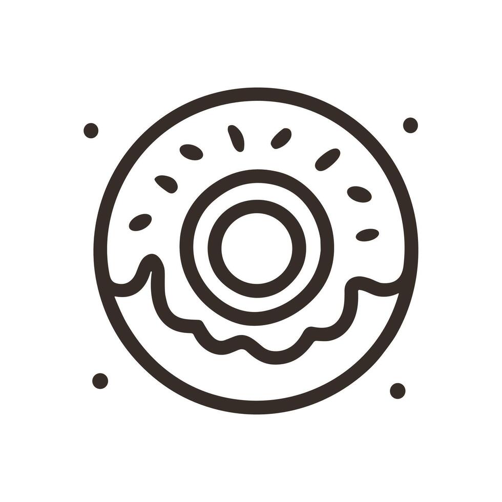 Simple donut with frosting design. Icon symbol illustration vector