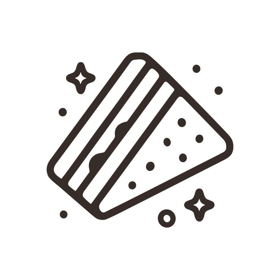 Triangular sparkly sandwich illustration art. Icon symbol illustration vector