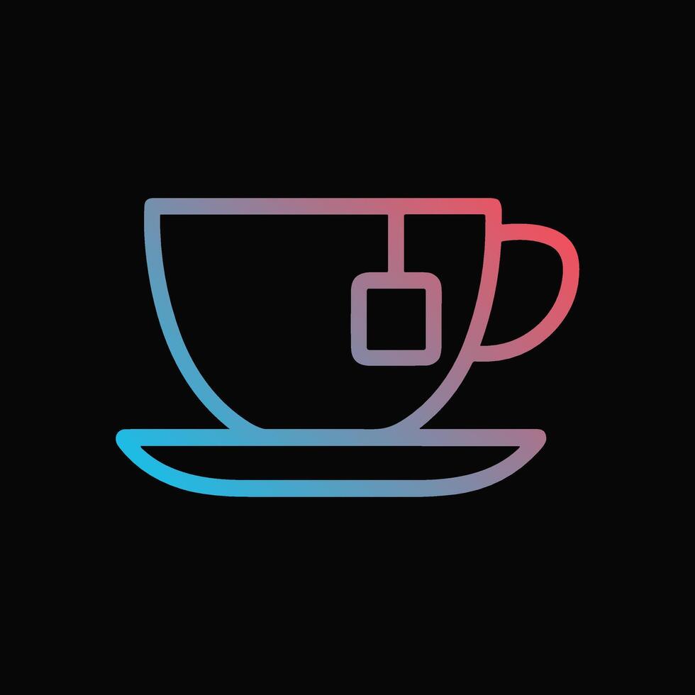 Tea time dreams in gradient hues. Icon symbol illustration vector