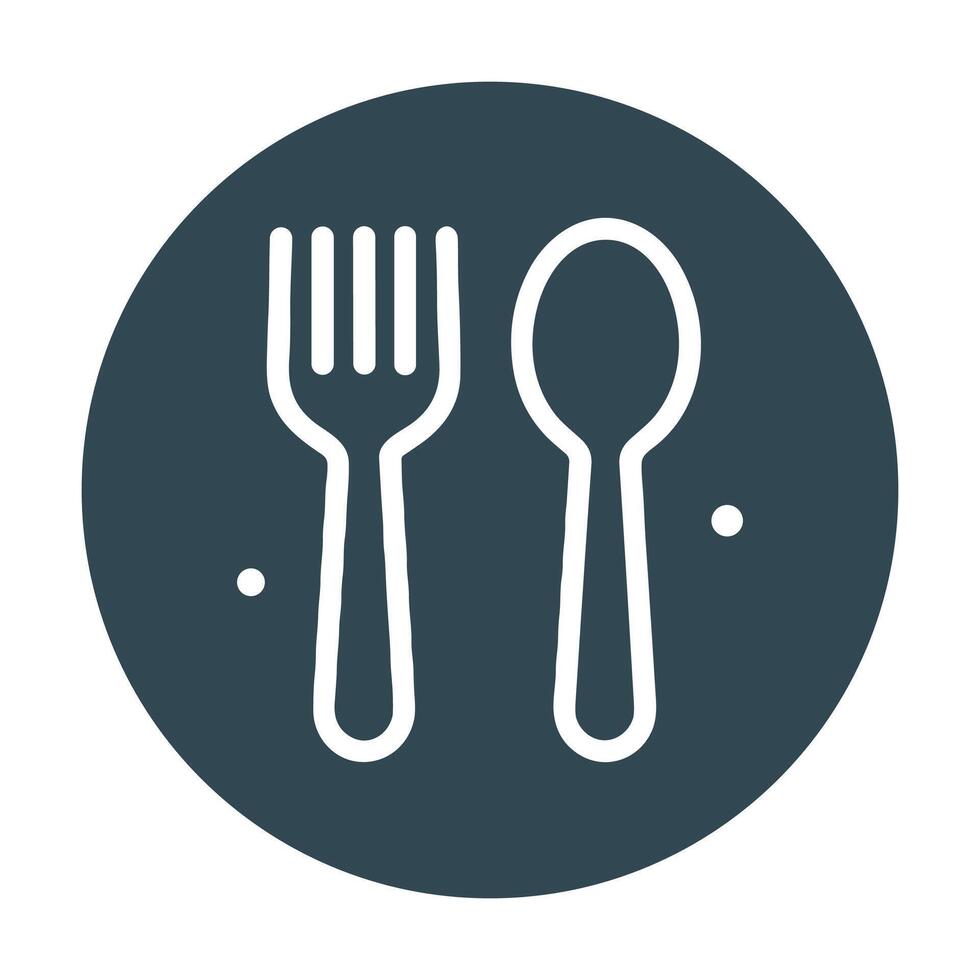 Cutlery icon within circular shape. Icon symbol illustration vector