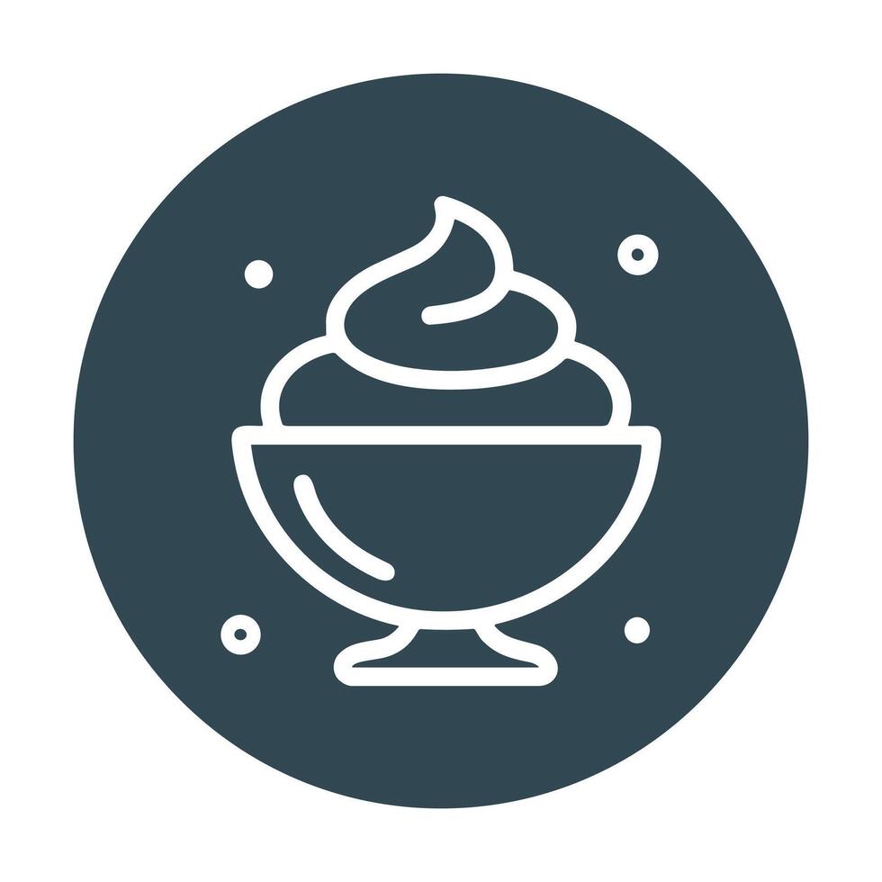 Ice cream delight within dark circle. Icon symbol illustration vector