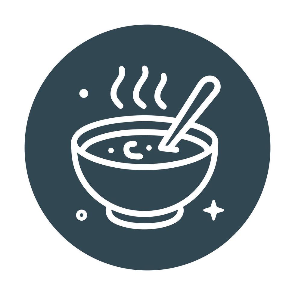 Steaming bowl of soup icon. Icon symbol illustration vector