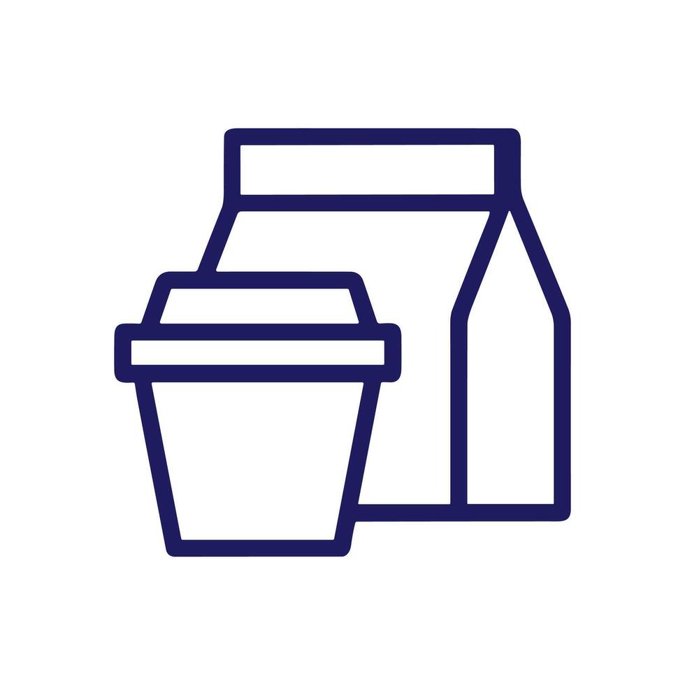 Coffee cup and takeout container illustration. Icon symbol illustration vector