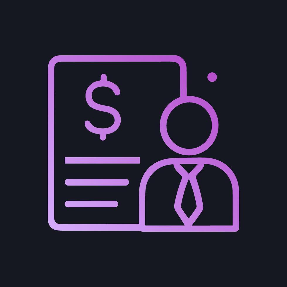 Financial Advisor icon with dollar symbol. Icon symbol illustration vector