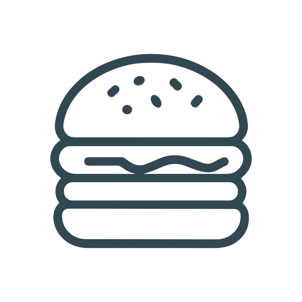 Simplified burger drawing against white background. Icon symbol illustration vector