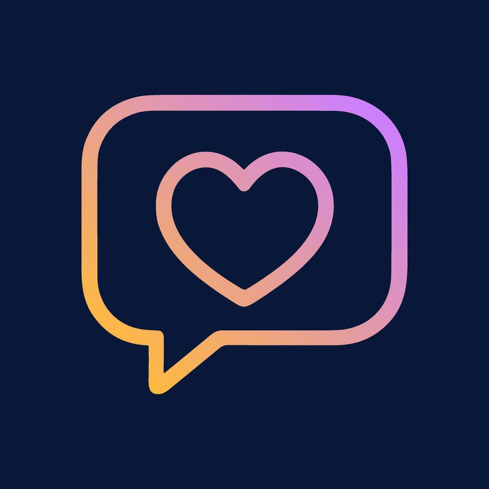Gradient heart in talk bubble. Icon symbol illustration vector